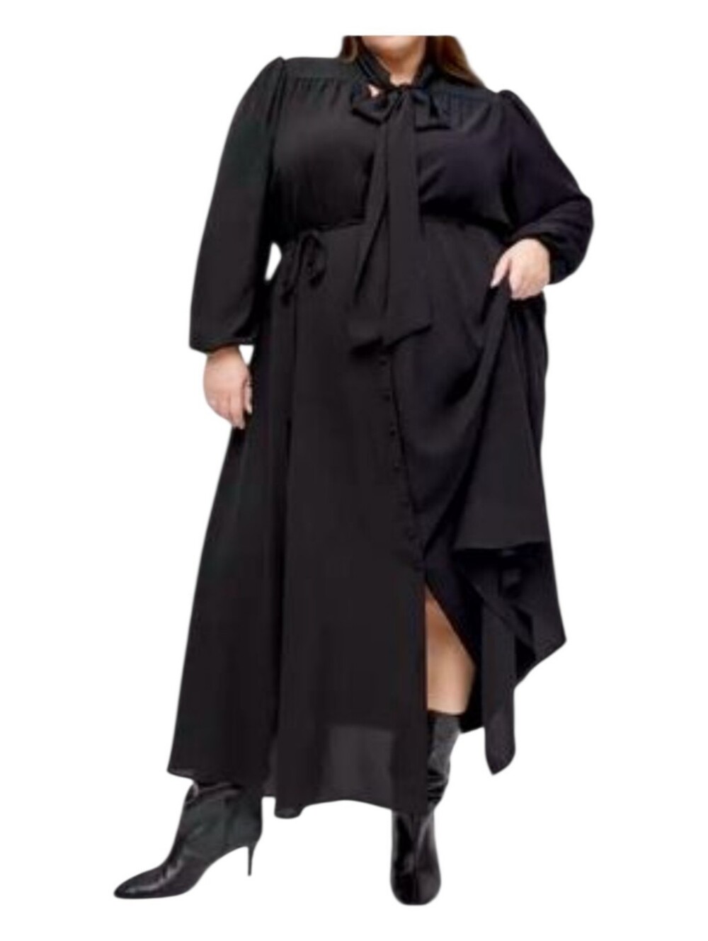 Studio By Torrid Whimsigoth Witchy Long Black Maxi Dress Tie Top 22
